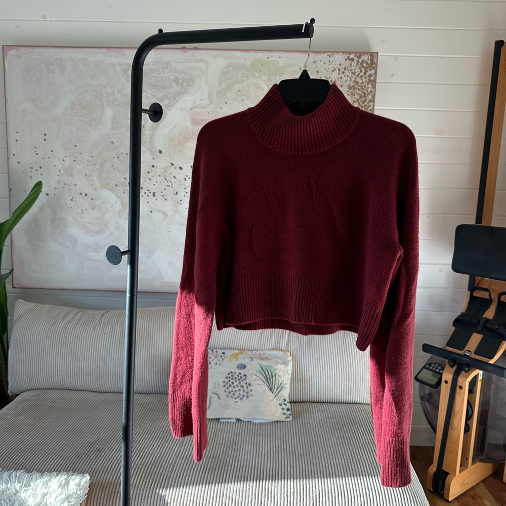 Reformation Deep Red Turtleneck Sweater